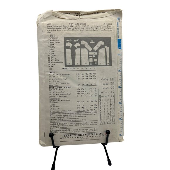 Butterick 4020 Vtg Sewing Pattern Womens Coat Dress Size 12 Retro Mod Style 1960 - Picture 2 of 2